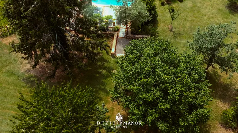 Orangerie - Pool Drone View